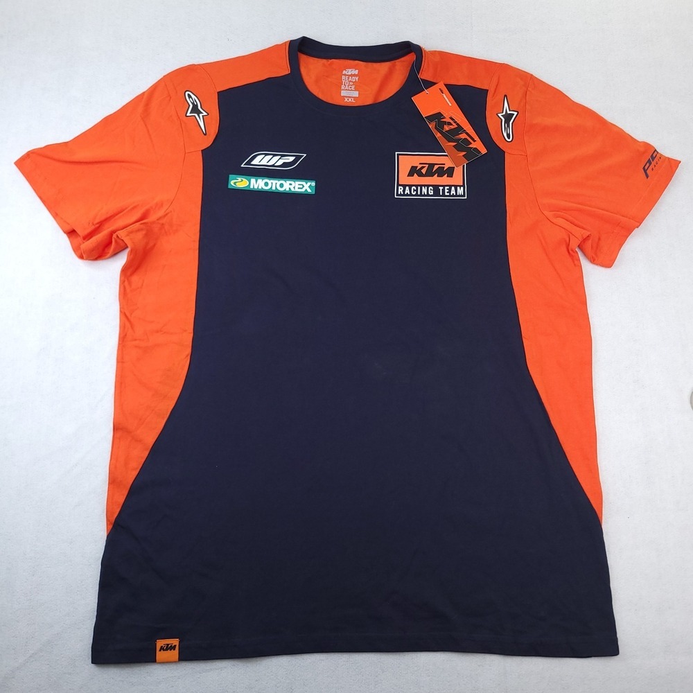 KTM Racing Team Replica Team Shirt Mens XXL Navy Blue and Orange WIP Motorex NWT